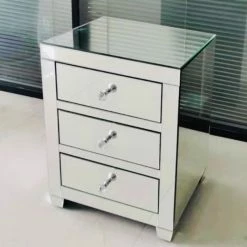 House Of Bling Furniture Boutique Mirror Bedside Units. Drawers