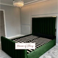 House Of Bling Furniture Boutique Luxury Linear Thomas Metal Trim Bed