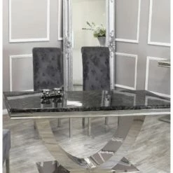 House Of Bling Furniture Boutique Madrid Black Marble Table With Knocker Chairs Dining Tables And Chairs Sets