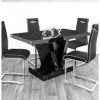 House Of Bling Furniture Boutique Bonita Dining Table Black Marble Affect