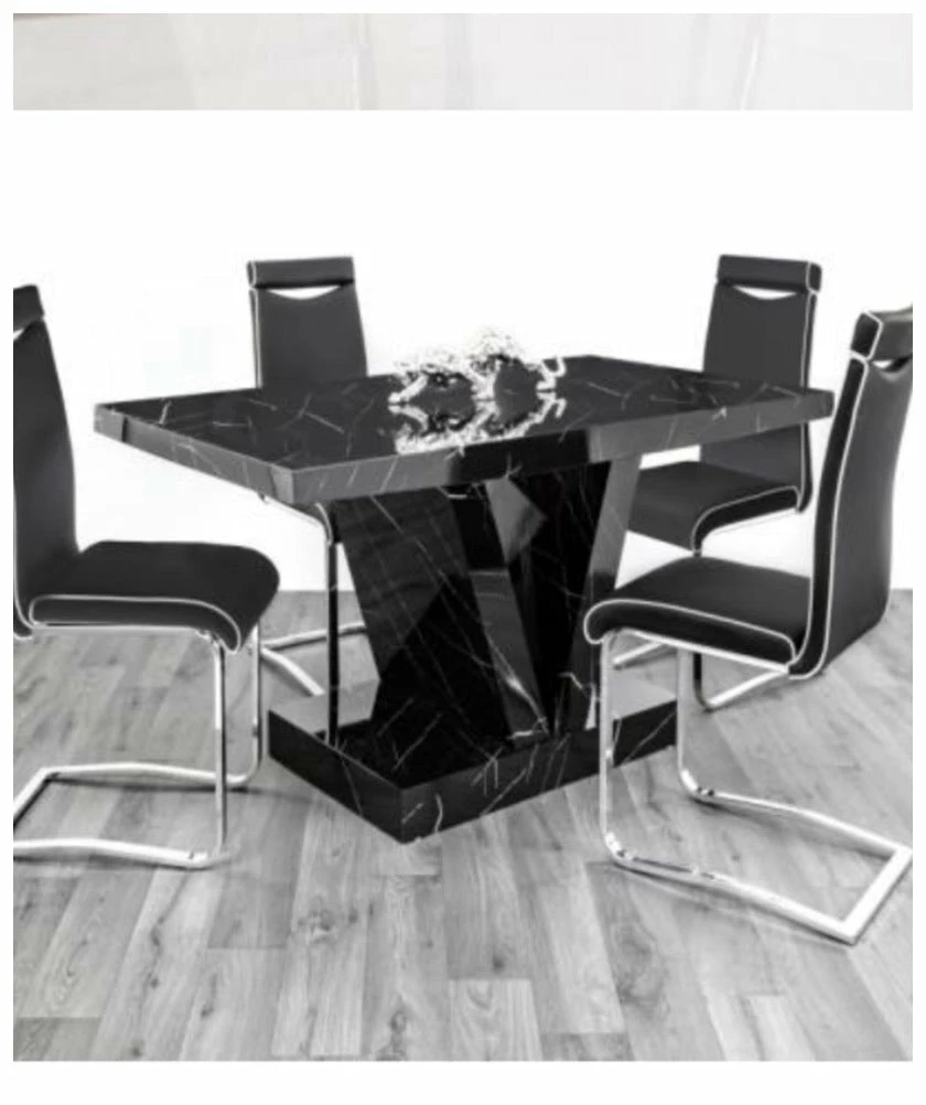 House Of Bling Furniture Boutique Bonita Dining Table Black Marble Affect 3 House Of Bling Furniture Boutique Bonita Dining Table Black Marble Affect