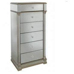 House Of Bling Furniture Boutique Venice 6 Drawer Tallboy Chest Drawers