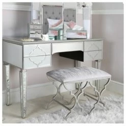 House Of Bling Furniture Boutique Morocco Dressing Table In Silver