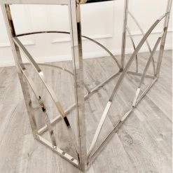 House Of Bling Furniture Boutique Oxford Console Table Chrome With Ash Stone Top