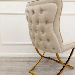 House Of Bling Furniture Boutique Devon Table In Gold With Marbella Platinum Chairs Dining Tables And Chairs Sets