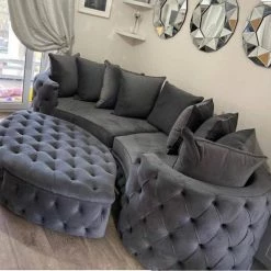 House Of Bling Furniture Boutique Curved Sussex Sofa With Footstool Sofa Sets