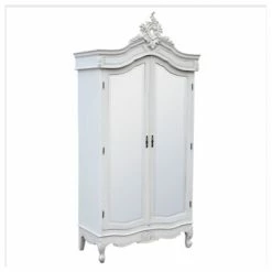 House Of Bling Furniture Boutique Anna Antique White Mirrored WArdrobe