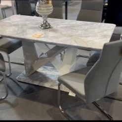 House Of Bling Furniture Boutique Acer Table In White Gloss With Chairs. Dining Tables And Chairs Sets
