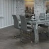 House Of Bling Furniture Boutique Crushed Diamond Table With Faux Leather Grey Chairs Dining Tables And Chairs Sets