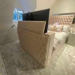 House Of Bling Furniture Boutique Luxury Beds Ashley Mirrored TV Bed
