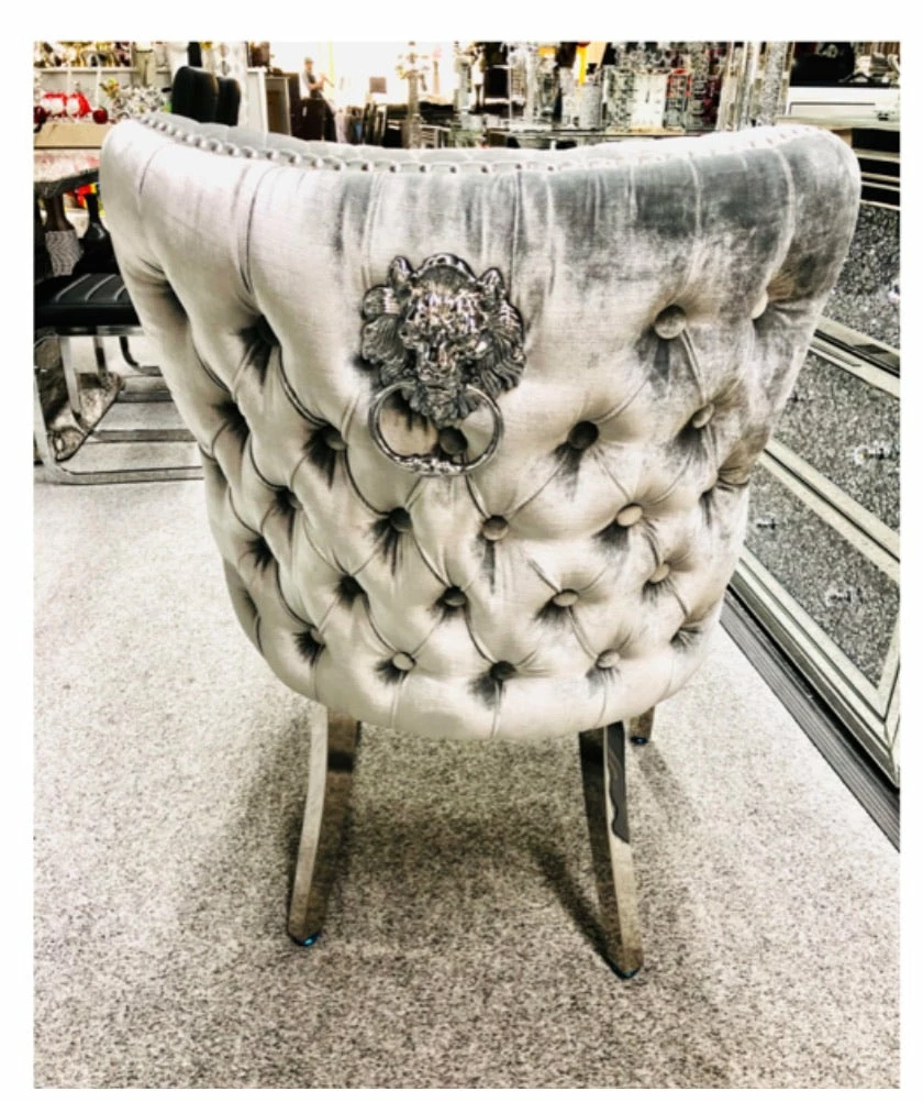 House Of Bling Furniture Boutique Dining Chairs Valentino In Silk Brushed Silver Velvet 3 House Of Bling Furniture Boutique Dining Chairs Valentino In Silk Brushed Silver Velvet