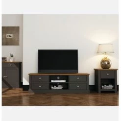 House Of Bling Furniture Boutique Devon Tv Unit In Grey TV Cabinets