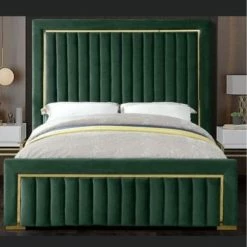 House Of Bling Furniture Boutique Luxury Linear Gold Trim Bed Beds