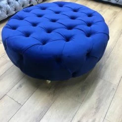 House Of Bling Furniture Boutique Sofas Fully Buttoned Round Coffee Table / Footstool