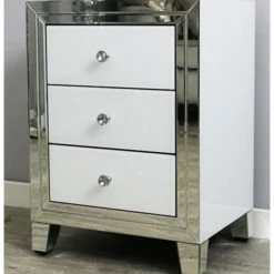 House Of Bling Furniture Boutique Bianca 3 Bedside Drawers White Furniture