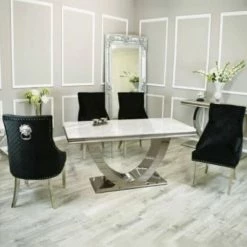 House Of Bling Furniture Boutique Madrid Marble Table With Knocker Chairs Dining Tables And Chairs Sets