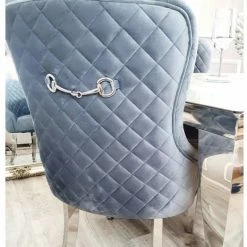 House Of Bling Furniture Boutique Buckley Chair Set Dark Grey Velvet Dining Chairs