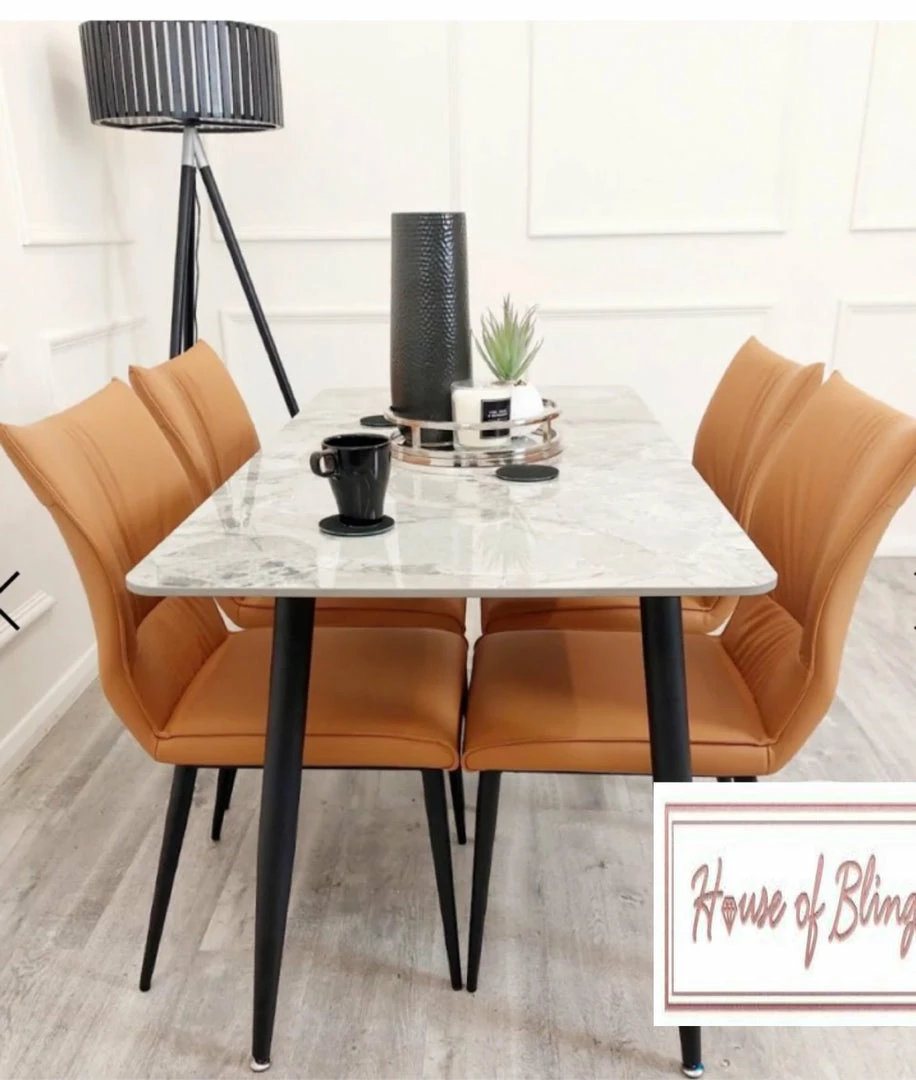 House Of Bling Furniture Polar Dining Table 1.4 Meters With Chairs 6 House Of Bling Furniture Polar Dining Table 1.4 Meters With Chairs