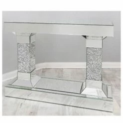 House Of Bling Furniture Boutique Crushed Diamond Pillar Console