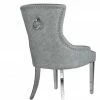 House Of Bling Furniture Boutique Lara Knock Chair In Leather Light Grey Dining Chairs