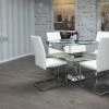 House Of Bling Furniture Boutique Crushed Diamond Table With Faux Leather White Chairs Dining Tables And Chairs Sets