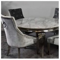House Of Bling Furniture Boutique Dining Tables Oxford Dining Table Marble Top With Ring Back Knocker Chairs