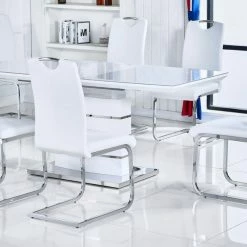 House Of Bling Furniture Milano Dining Table And Chairs White
