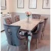 House Of Bling Furniture Boutique Cambridge Grey Marble Top With Our Charcoal Lion Knock Chairs Dining Tables And Chairs Sets