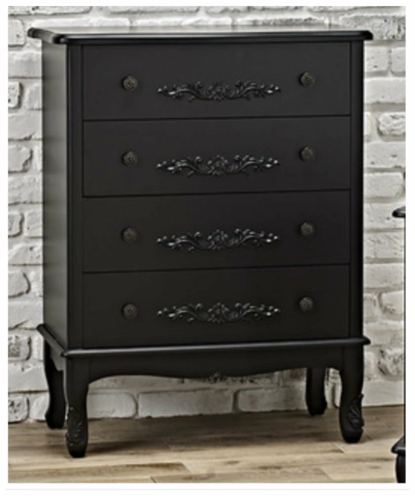 House Of Bling Furniture Boutique ANTOINETTE 4 Drawer Chest In Black 3 House Of Bling Furniture Boutique ANTOINETTE 4 Drawer Chest In Black