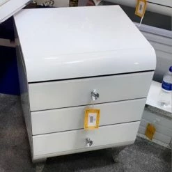 House Of Bling Furniture Boutique Caprice Bedside Cabinets White Gloss