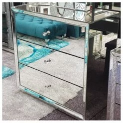House Of Bling Furniture Boutique Jasmine Plain Mirrored Drawers