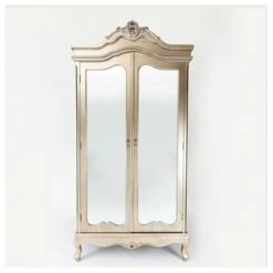 House Of Bling Furniture Boutique Anna Antique Silver Mirrored WArdrobe
