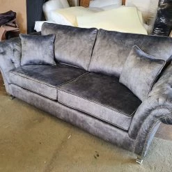 House Of Bling Furniture Boutique Sofas Swan In Marble Grey Fabric