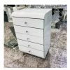 House Of Bling Furniture Boutique Caprice White Curved Tall Boy Drawers