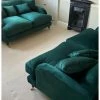 House Of Bling Furniture Boutique Billy Sofa Set On Caster Wheels In French Velvet Green