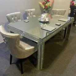 House Of Bling Furniture Boutique Crushed Mirrored Dining Table Dining Tables And Chairs Sets