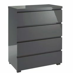 House Of Bling Furniture Boutique Porto Grey Gloss Drawers