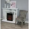 House Of Bling Furniture Boutique Bianca White Gloss Mirrored Fireplace