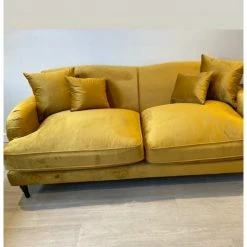 House Of Bling Furniture Boutique Billy Sofa In Mustard Yellow Velvet