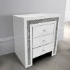 House Of Bling Furniture Boutique CRushed Diamond White Bedside Drawers White Furniture
