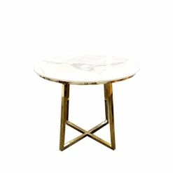 House Of Bling Furniture Dining Tables Gold Small Luca Round Dining Table