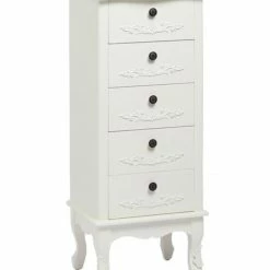 House Of Bling Furniture Boutique ANTOINETTE Tallboy Chest Of Drawers In White