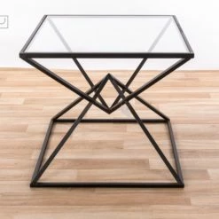 House Of Bling Furniture Side Tables Gin Shu Black And Mirrored Side Table