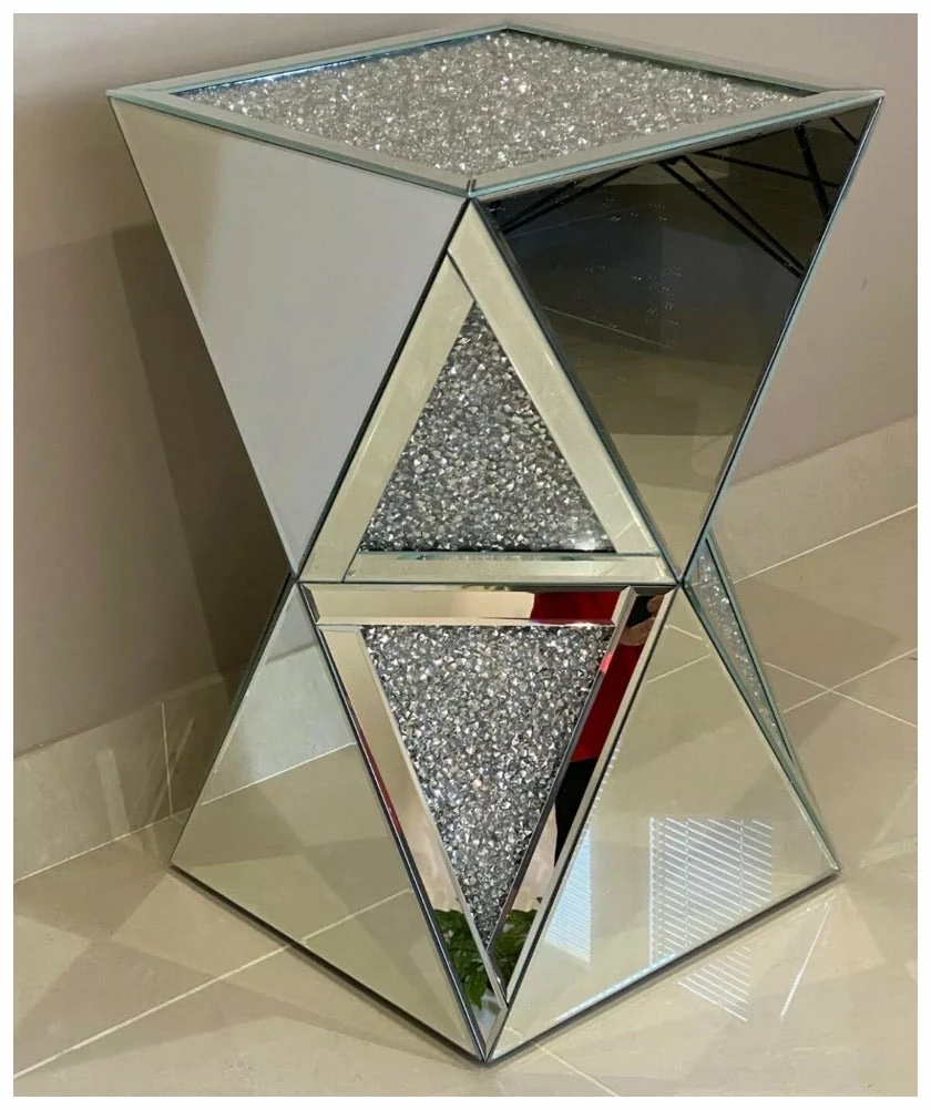 House Of Bling Furniture Boutique Hexagon Crushed Diamond Pedestal 3 House Of Bling Furniture Boutique Hexagon Crushed Diamond Pedestal