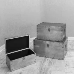 House Of Bling Furniture Boutique Aluminium Trunks Bedside Cabinets