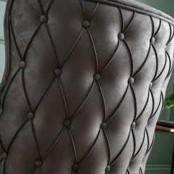 House Of Bling Furniture Boutique Roma Chesterfield Sofa Set In Dark Grey