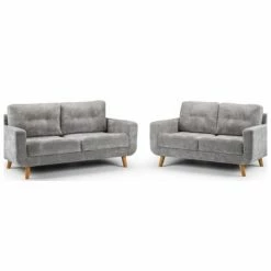 House Of Bling Furniture Boutique Clara Grey Fabric Sofa Sofa Sets