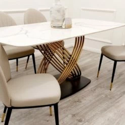 House Of Bling Furniture Moscow Marble Dining Table With Chair Option Dining Tables