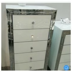 House Of Bling Furniture Boutique Bianca Tall Boy Chest Of Drawers