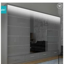 House Of Bling Furniture Boutique Siciley Wardrobe 255 Cm Wide Available With LED Lights